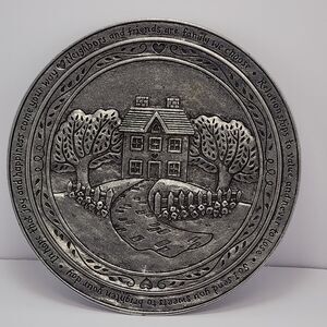 Carson States metal Friendship Plate USA Friends & Family Pewter Collector Plate